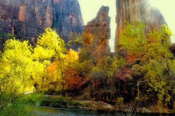 Sunlight on Zion's Autumn — Stock Photo, Image