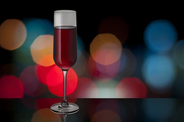 Wine glass with night scene background — Stock Photo, Image