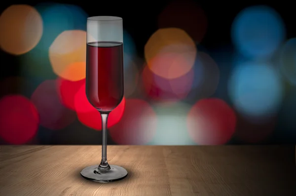 Wine glass with night scene background — Stock Photo, Image