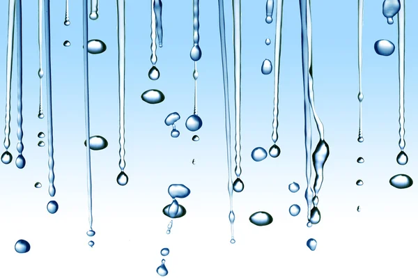 Gotas de agua sobre fondo azul —  Fotos de Stock