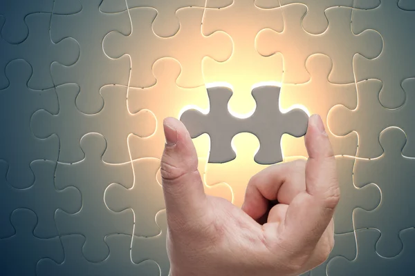 Missing jigsaw puzzle piece — Stock Photo, Image