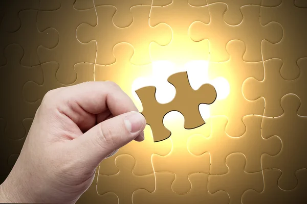 Missing jigsaw puzzle piece — Stock Photo, Image