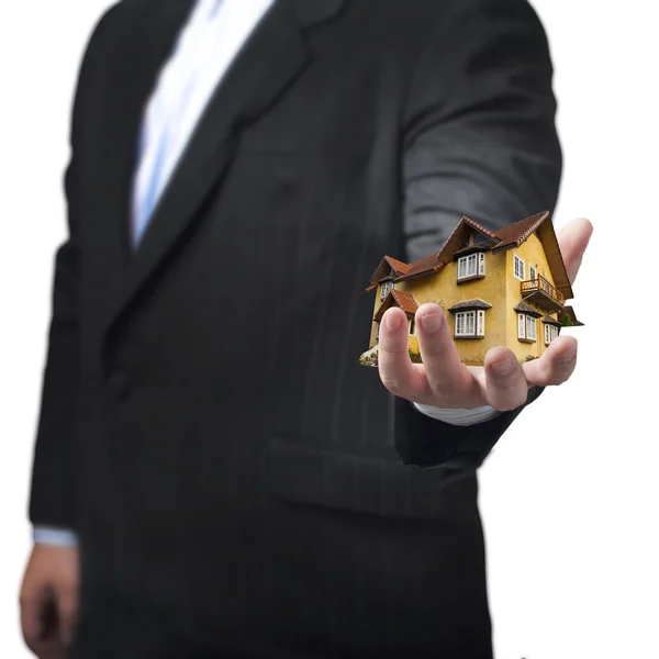 House in business man hand — Stock Photo, Image