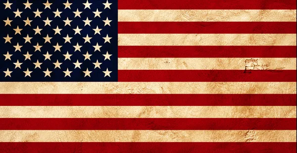 Grunge vlag van Amerika op de muur — Stockfoto