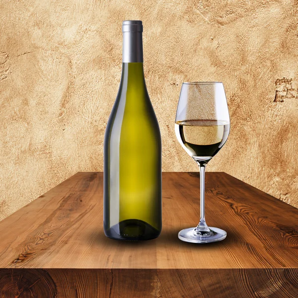 Láhev bílého vína — Stock fotografie