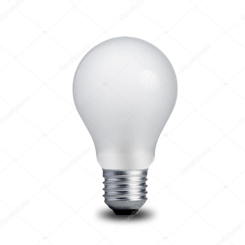 Light bulb on white background