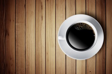 ahşap masa üzerinde sıcak kahve