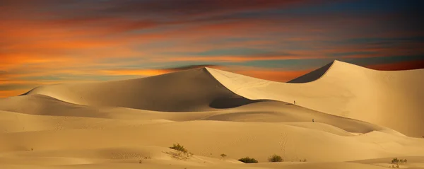 Zandwoestijn op zonsondergang tijd — Stockfoto