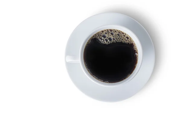 Tazza di caffè caldo su bianco — Foto Stock