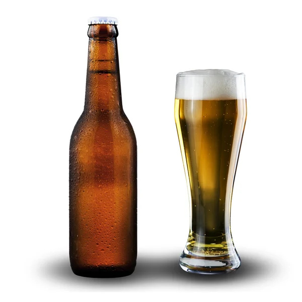 Glass of Beer on wood table — Stock Photo, Image