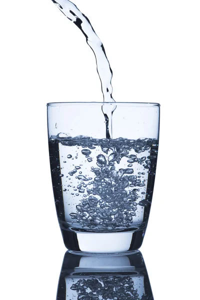Water pour to glass — Stock Photo, Image
