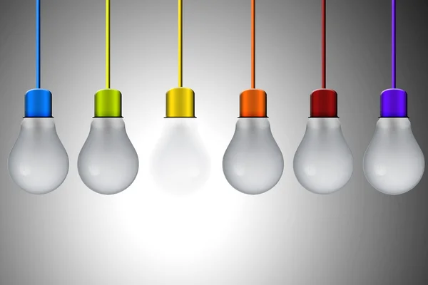 Лампочка с разноцветными проводами — стоковое фото