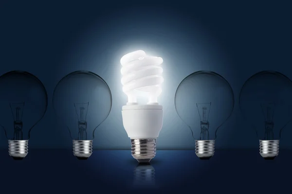 One Light bulb turn on — Stock Photo, Image