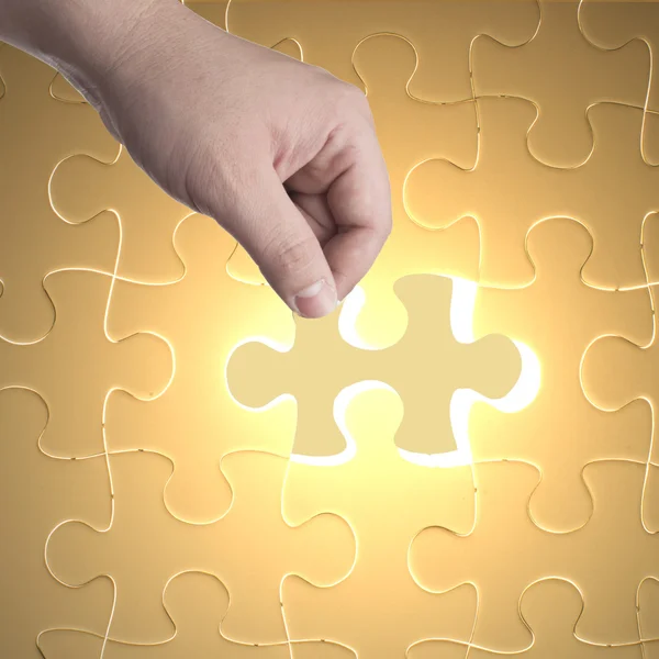 Missing jigsaw puzzle piece — Stock Photo, Image