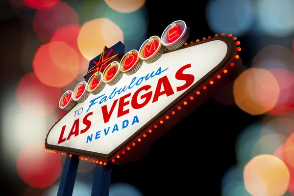 Bem-vindo ao sinal de néon de Las Vegas — Fotografia de Stock