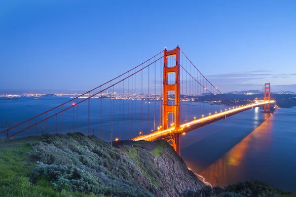 Golden Gate, twilight óra — Stock Fotó