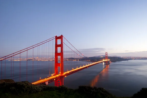 Golden gate, twilight saat — Stok fotoğraf