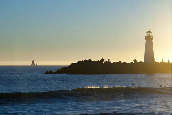 Lighthouse at sunset — Stock Photo, Image