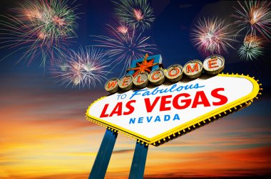 gün batımında las vegas işareti