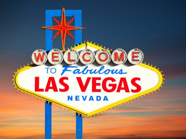 Las vegas işareti neon ışık hoş geldiniz