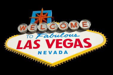 Las Vegas işareti siyah hoş geldiniz
