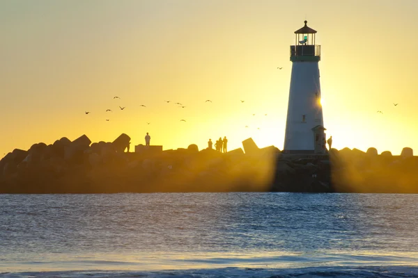 Farol de silhueta — Fotografia de Stock