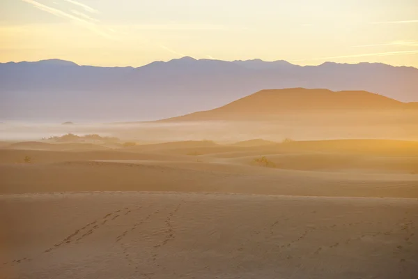 沙漠沙丘与山 — 图库照片