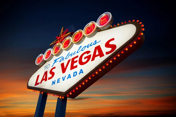 Ласкаво просимо в Лас-Вегасі знак неонові світла — стокове фото