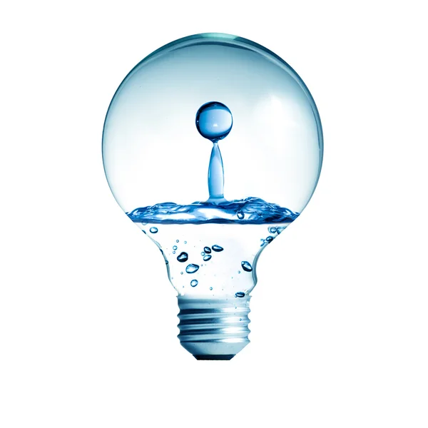 電球の中の水と — ストック写真