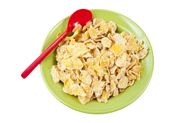 Bowl and spoon with cereal — Stock Photo, Image