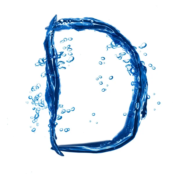 Alfabeto letra feita de respingo de água . — Fotografia de Stock