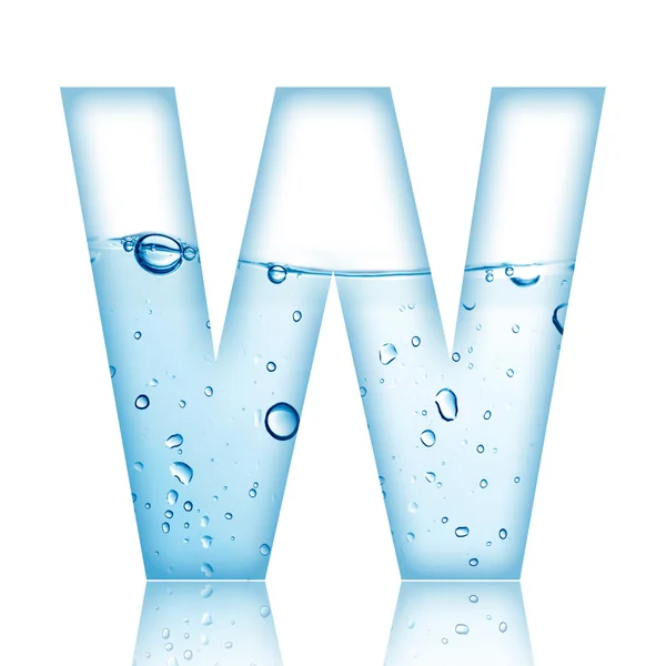 Water bubble alphabet letter. Letter W — Stock Photo, Image