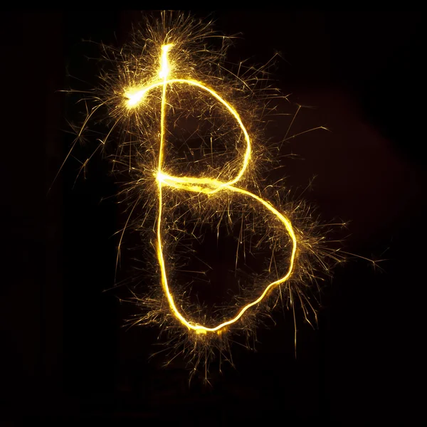 Spark B letter — Stock Photo, Image