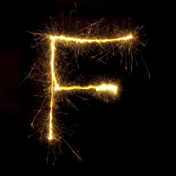 Spark F letter — Stock Photo, Image