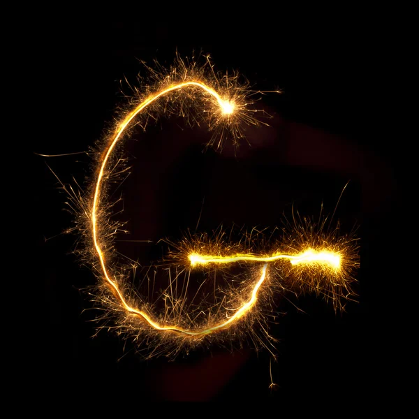 Spark G letter — Stock Photo, Image