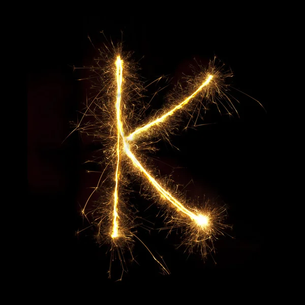 Flame K letter — Stock Photo, Image