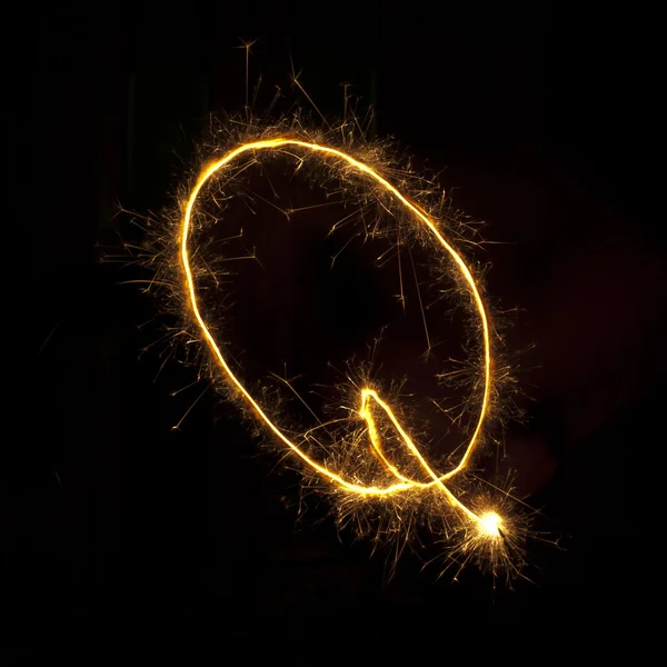 Flame Q letter — Stock Photo, Image