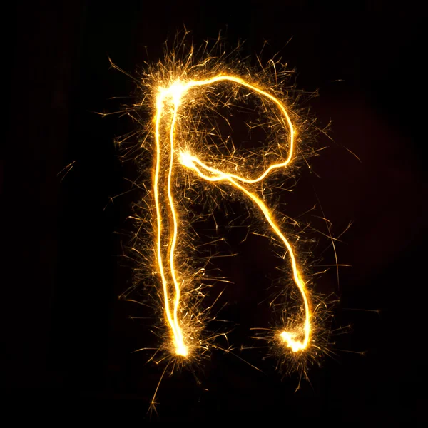 Flame R letter — Stock Photo, Image