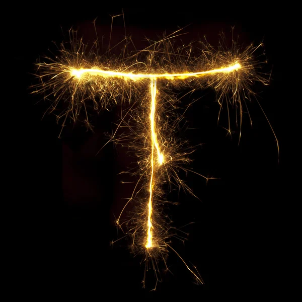 Flame T letter — Stock Photo, Image