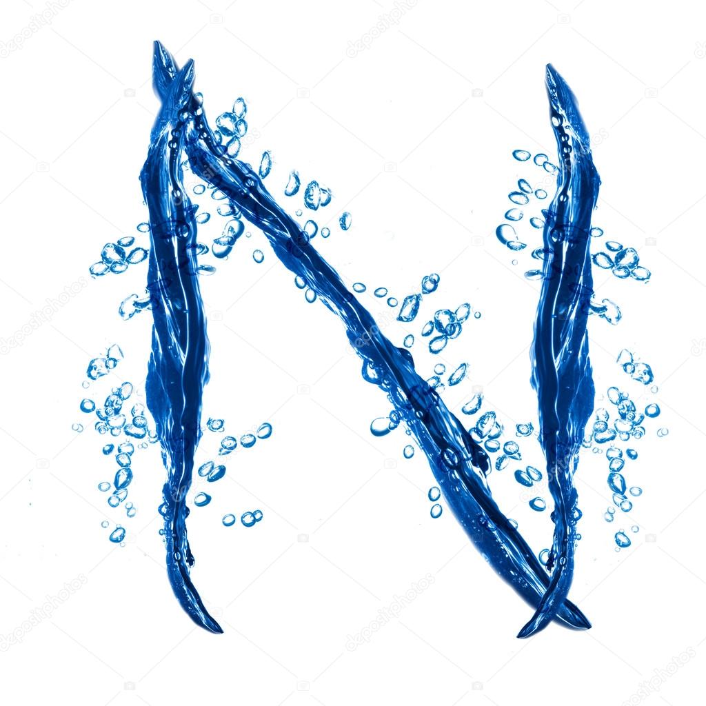 Alphabet letter made from water splash.