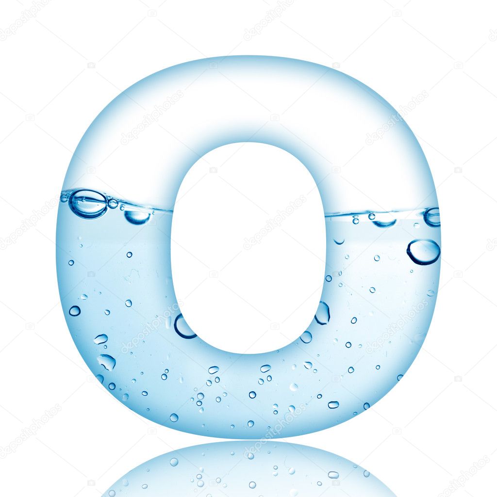 Water bubble alphabet letter. Letter O