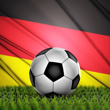 Almanya bayrağı arka plan üzerinde futbol topu