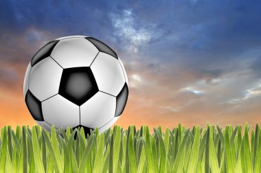 yeşil çim futbol topu