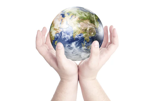 Hands taking earth — Stock Photo, Image