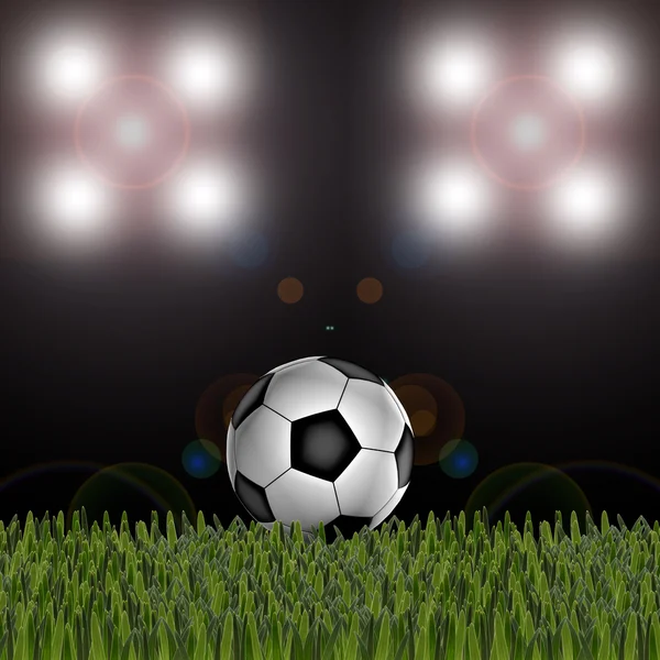 Pallone da calcio sul campo verde — Foto Stock