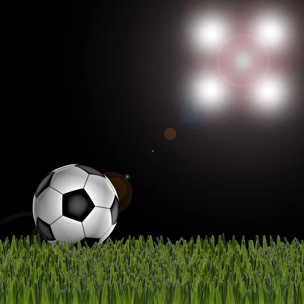 Pallone da calcio sul campo verde — Foto Stock