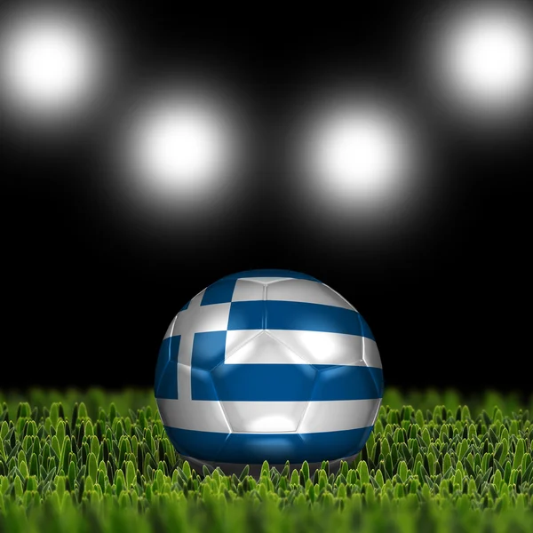 Piłki nożnej na trawie na czarnym tle — Zdjęcie stockowe