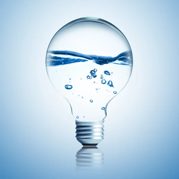Light bulb with water inside — Stock Photo, Image
