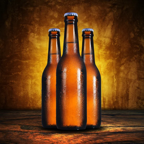 Three beer bottles. — Stock Photo, Image