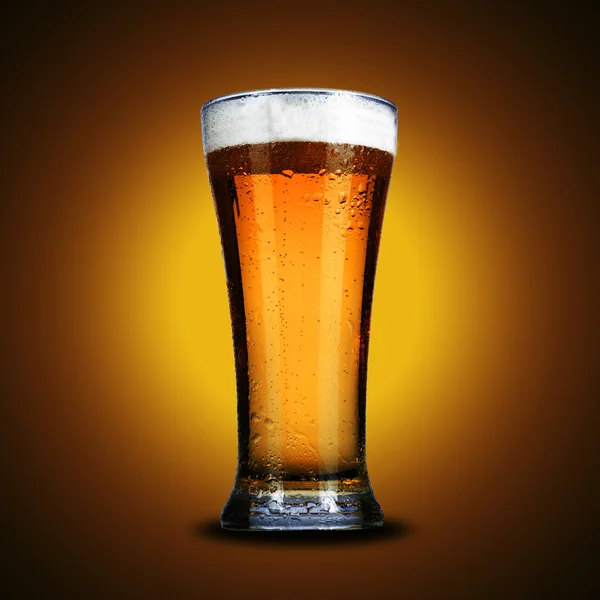 Cold glass of light beer — Stock Photo, Image